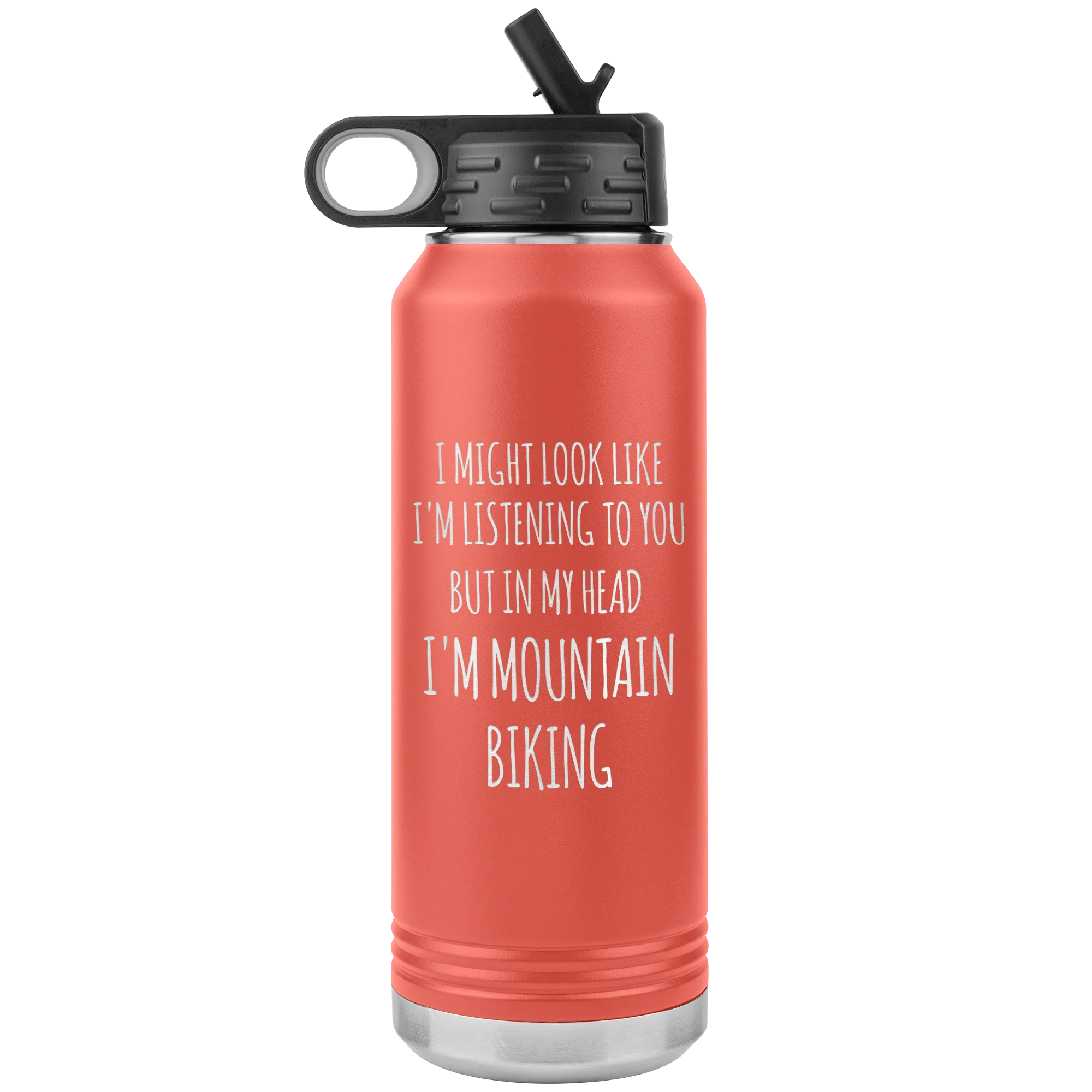 Mountain Biker Gift In My Head I'm Mountain Biking Insulated Water Bottle Tumbler