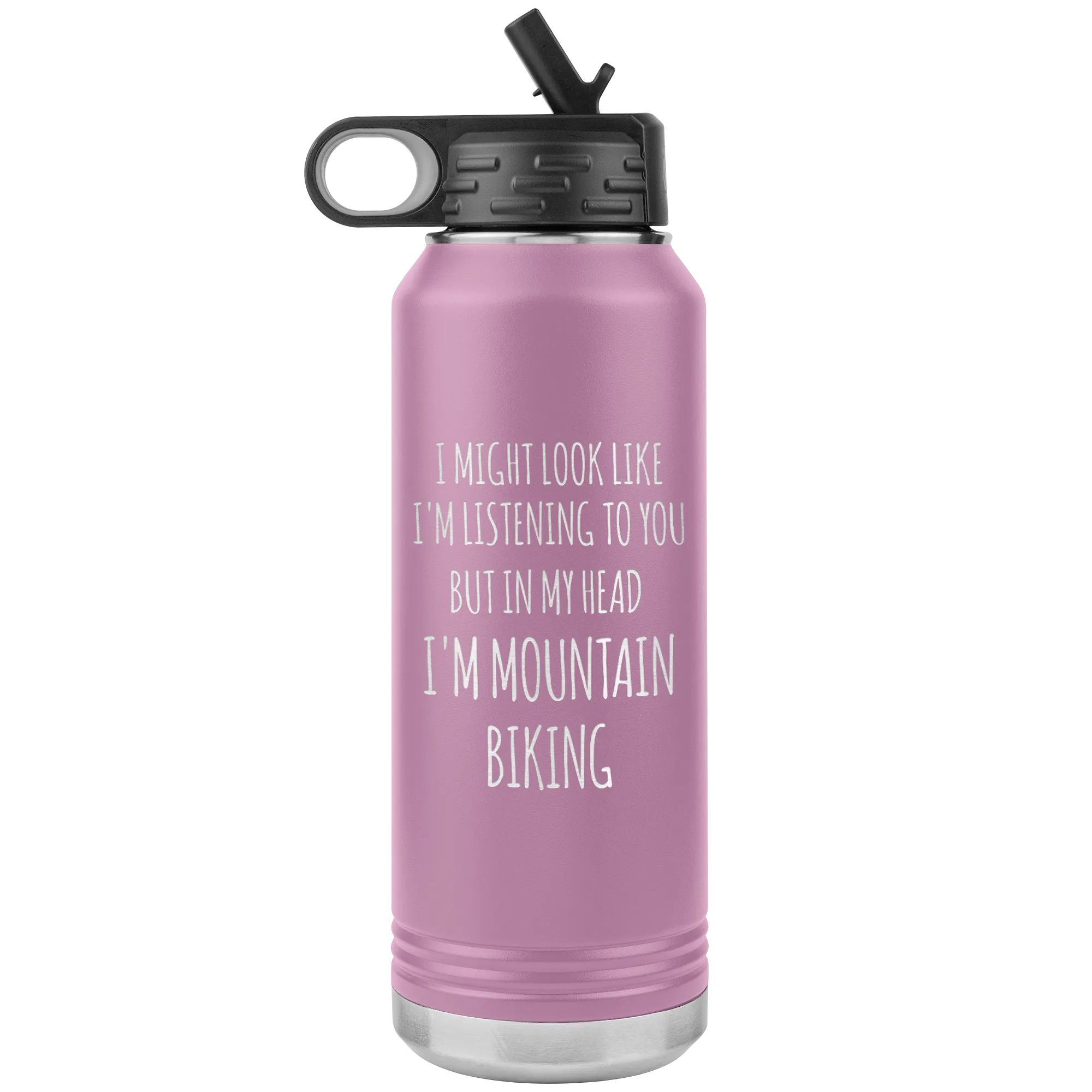 Mountain Biker Gift In My Head I'm Mountain Biking Insulated Water Bottle Tumbler