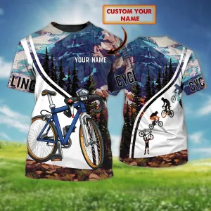 Mountain Cycling- Personalized Name 3D Tshirt - Loop - H9h3-469
