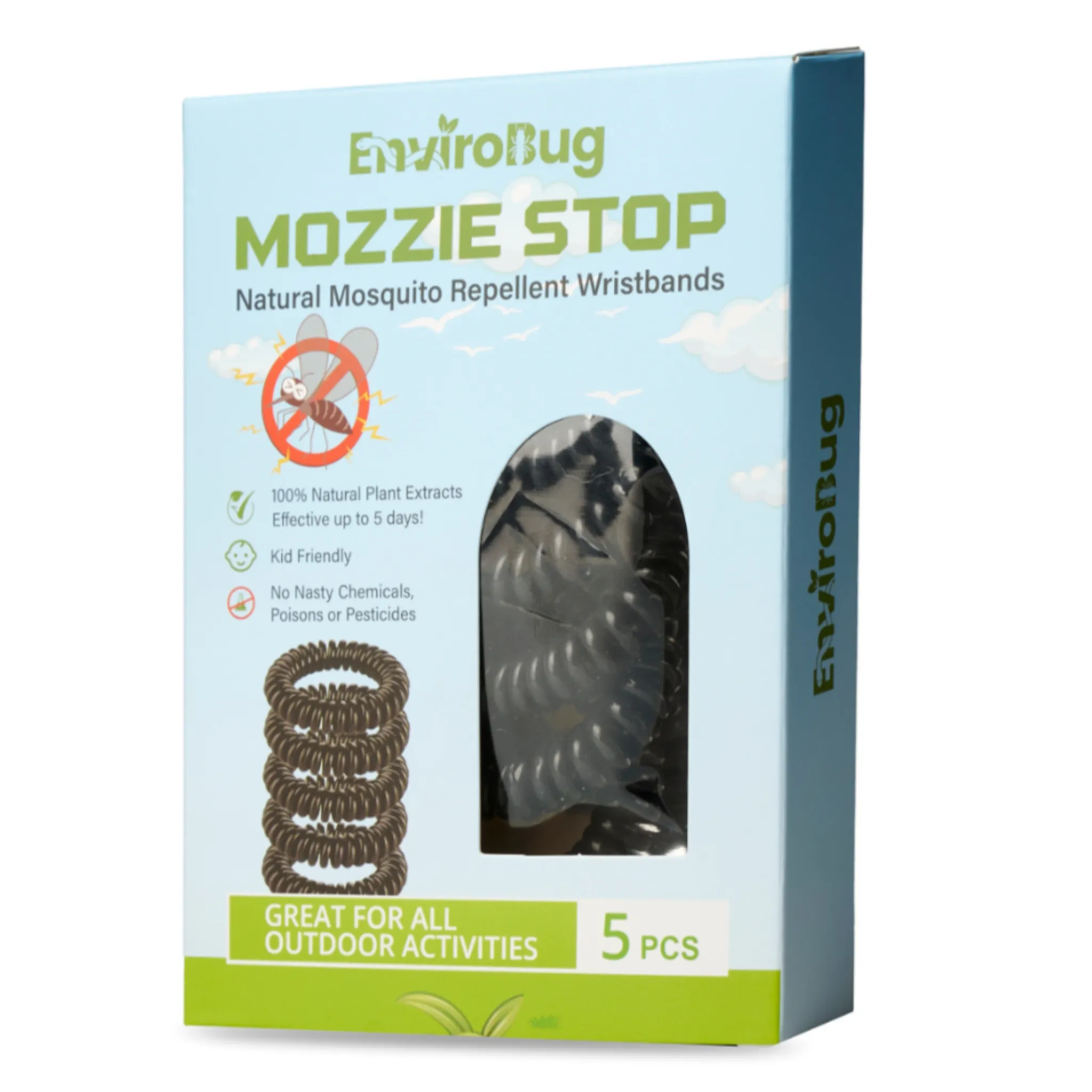Mozzie Stop: Natural Mosquito Repellent Wristbands (5 Pcs)
