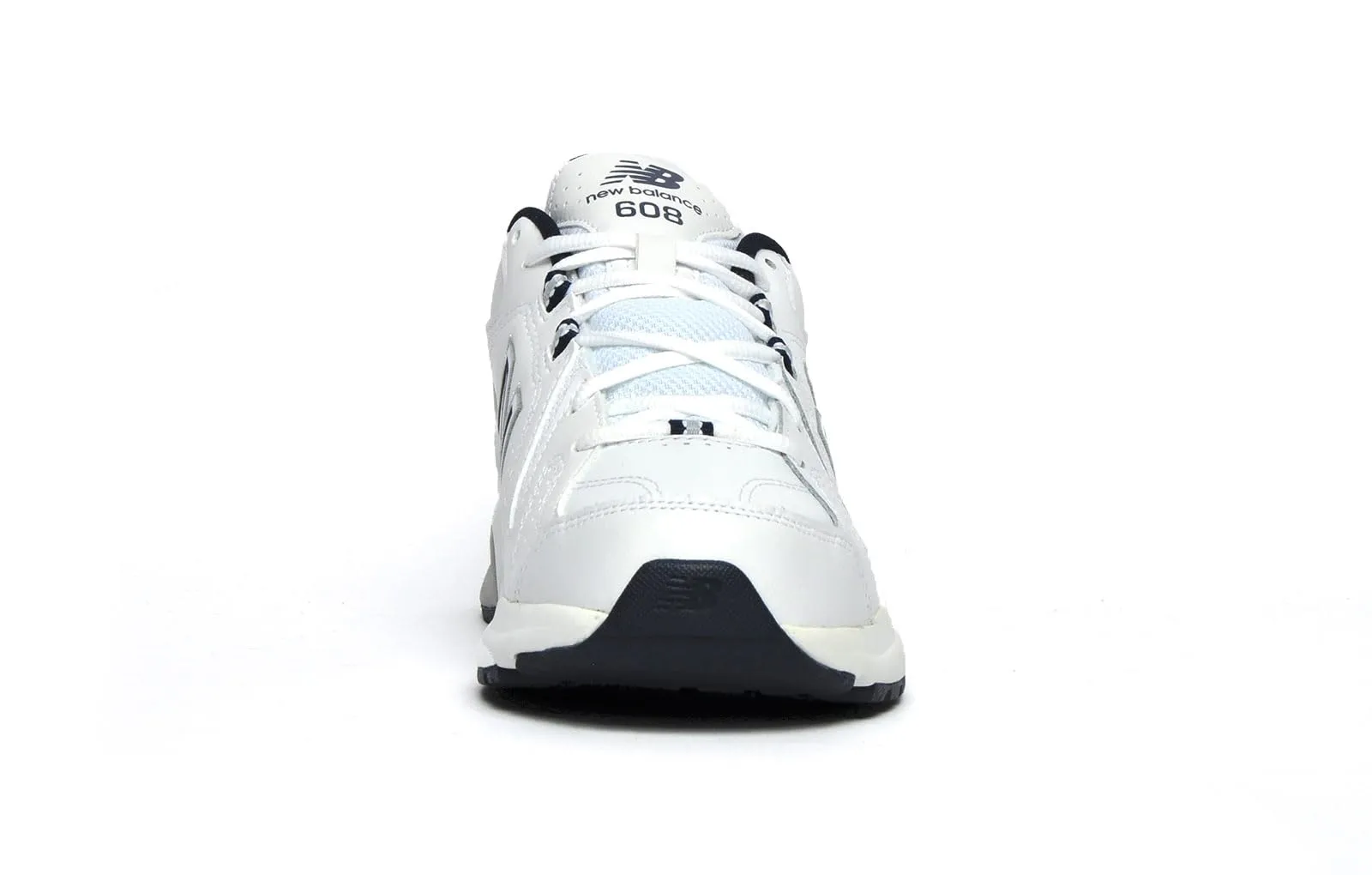 New Balance Men's 608 V5 Casual Comfort Cross Trainer, White/Navy, 10.5
