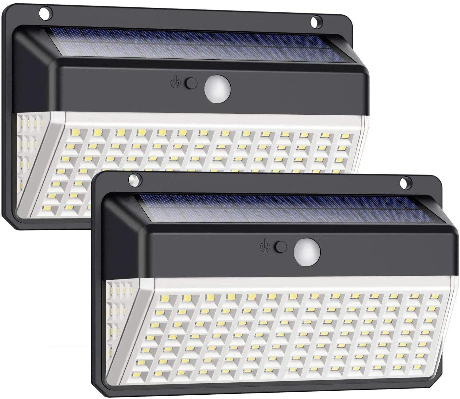 New in box! 2 Pack Solar Motion Sensor (118 LED) Security Lights for deck, fence, pathway etc!