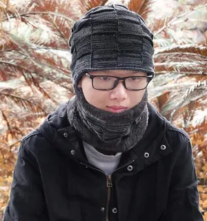 New KRATARC Winter Warm Scarf Beanie Hat & Neck Gaiter Set! Adult Unisex(Black)