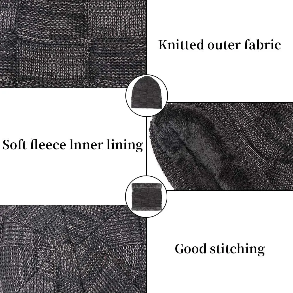 New KRATARC Winter Warm Scarf Beanie Hat & Neck Gaiter Set! Adult Unisex(Black)