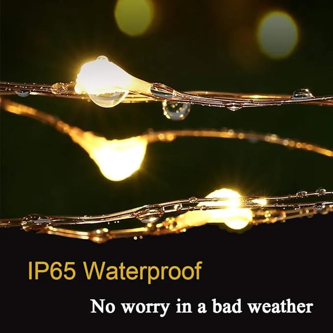 New Solar String Lights, 4 Pack 55Ft 150 LED Solar Fairy Lights, 8 Modes Waterproof Outdoor Christmas Lights, Copper Wire Solar Powered Patio Lights for Garden, Tree, Home, Trees Decor (Warm White)