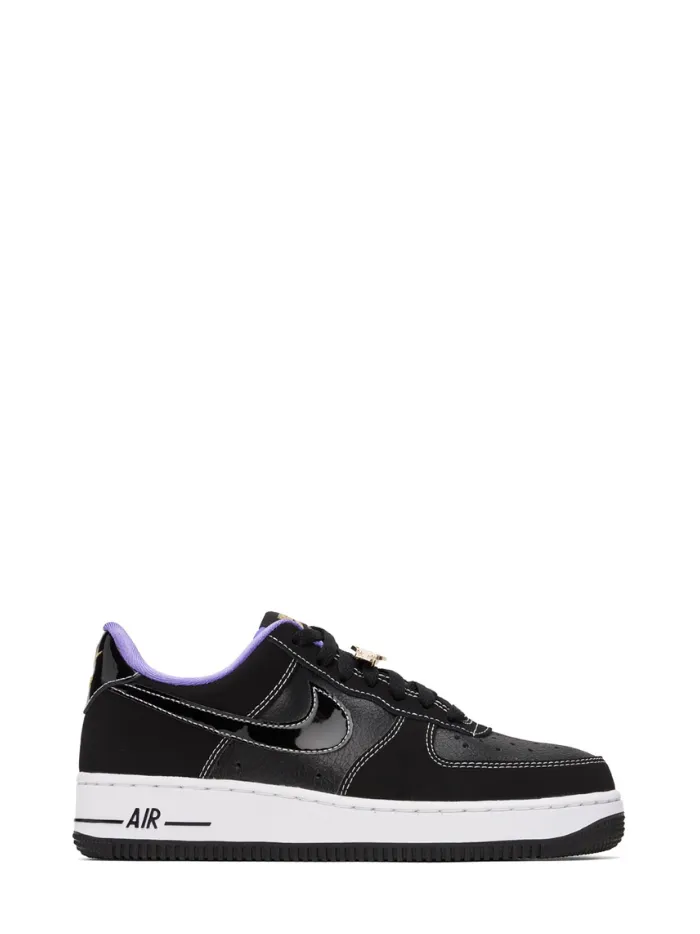 NIKE Black & Purple Air Force 1 '07 LV8 Low Sneakers