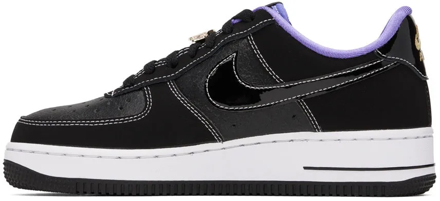 NIKE Black & Purple Air Force 1 '07 LV8 Low Sneakers
