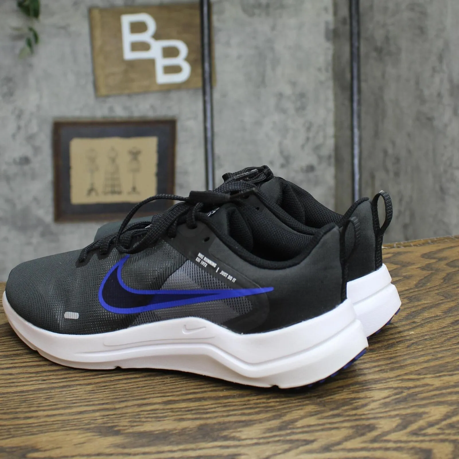 Nike Downshifter 12 Mens Road Running Shoes DD9293-005 Pacer Blue / Black 7