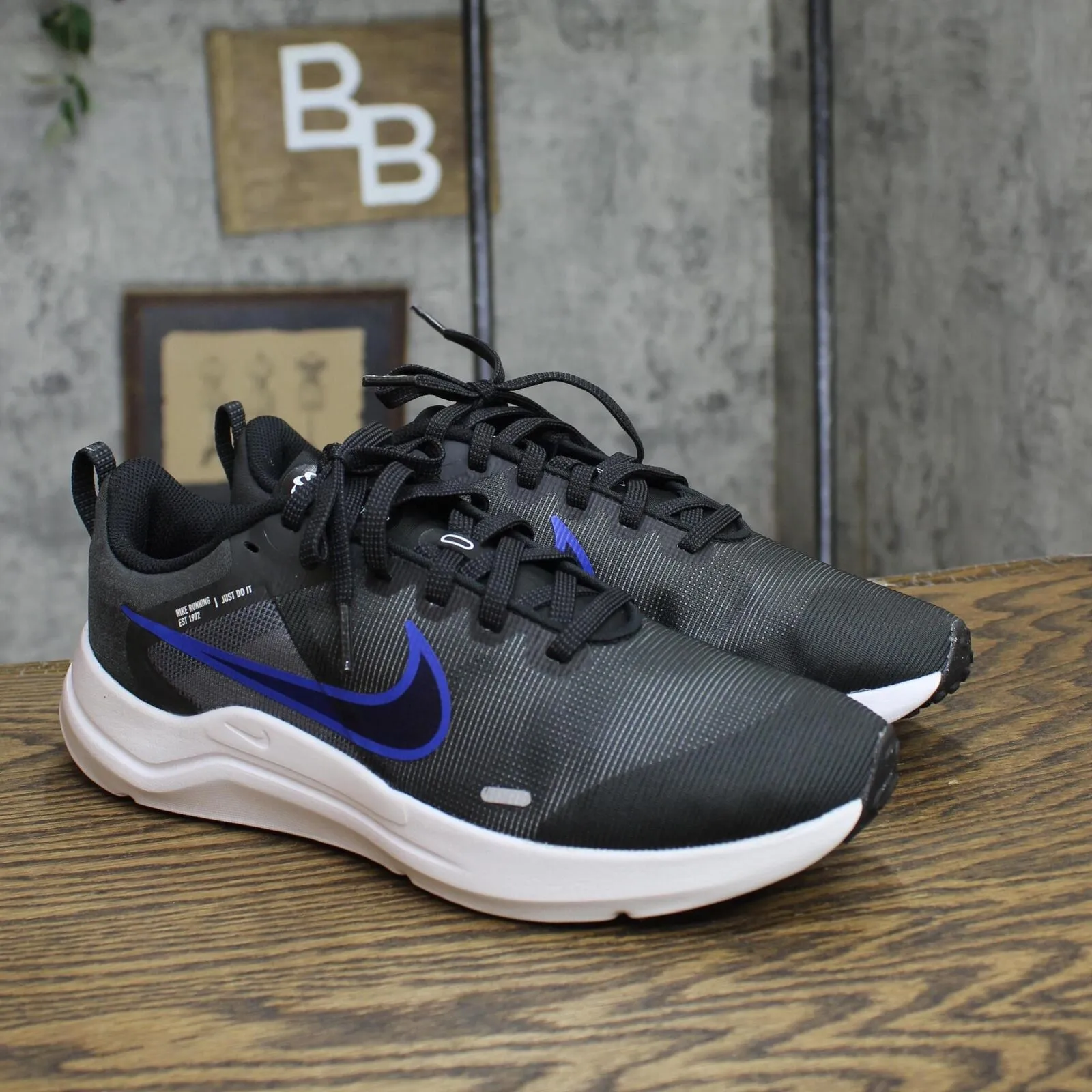 Nike Downshifter 12 Mens Road Running Shoes DD9293-005 Pacer Blue / Black 7