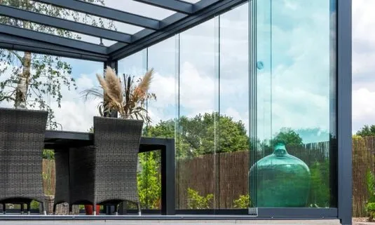 Nova Titan Aluminium Pergola 6m x 3.6m Rectangular optional Glass sliding Doors - Grey