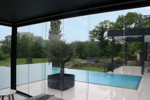 Nova Titan Aluminium Pergola 6m x 3.6m Rectangular optional Glass sliding Doors - Grey