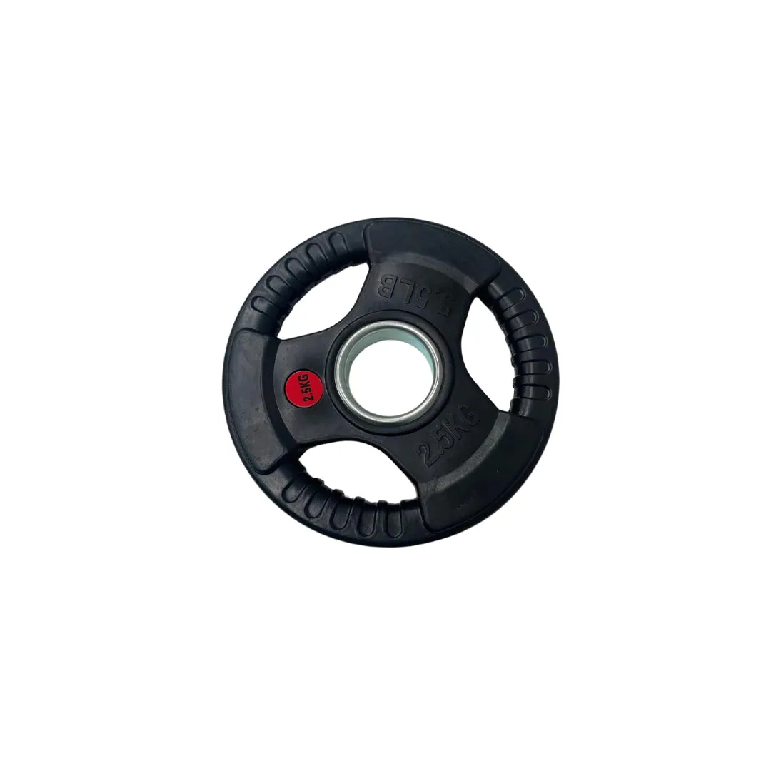 Olympic Rubber Coated Tri Grip Plate | 2.5kg [Sold In Pairs]