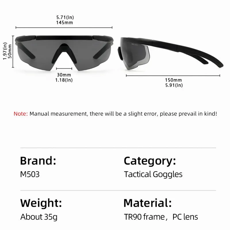 Outdoor Sports Tactical Goggles Set for Motorcycle Riding