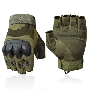 Outdoor Tactical Fingerless Gloves - Hard Knuckle, Paintball, Airsoft, Hunting, Combat, Riding, Hiking, Military Gloves