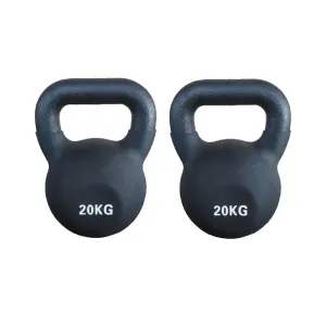 Pair of 20kg Cast Iron Kettlebells