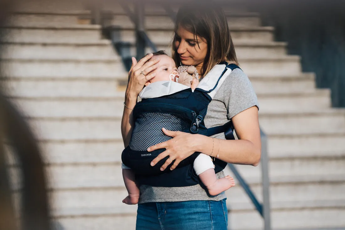 Porte-bébé physiologique de 9 mois à 15kg - MH500 bleu marine