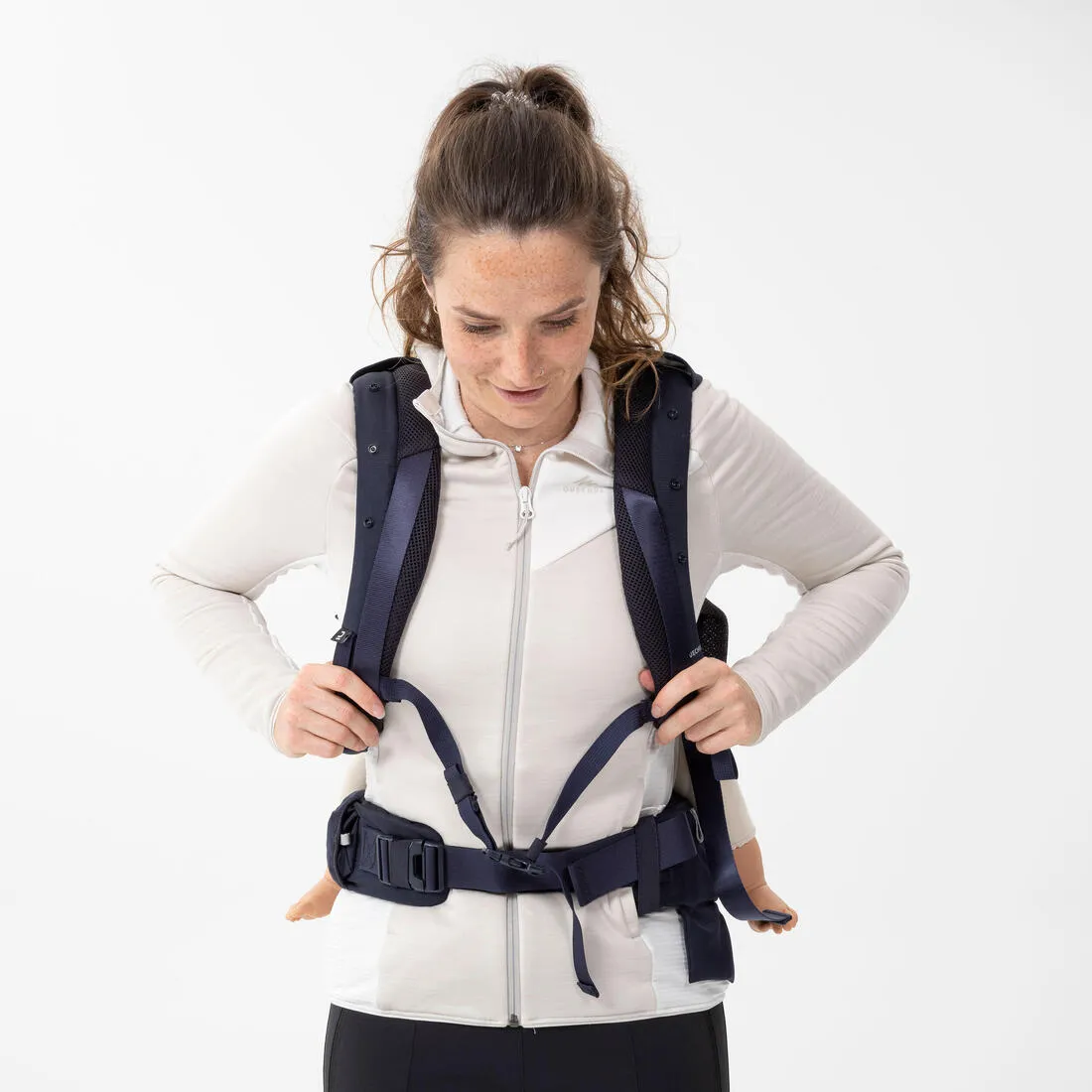 Porte-bébé physiologique de 9 mois à 15kg - MH500 bleu marine