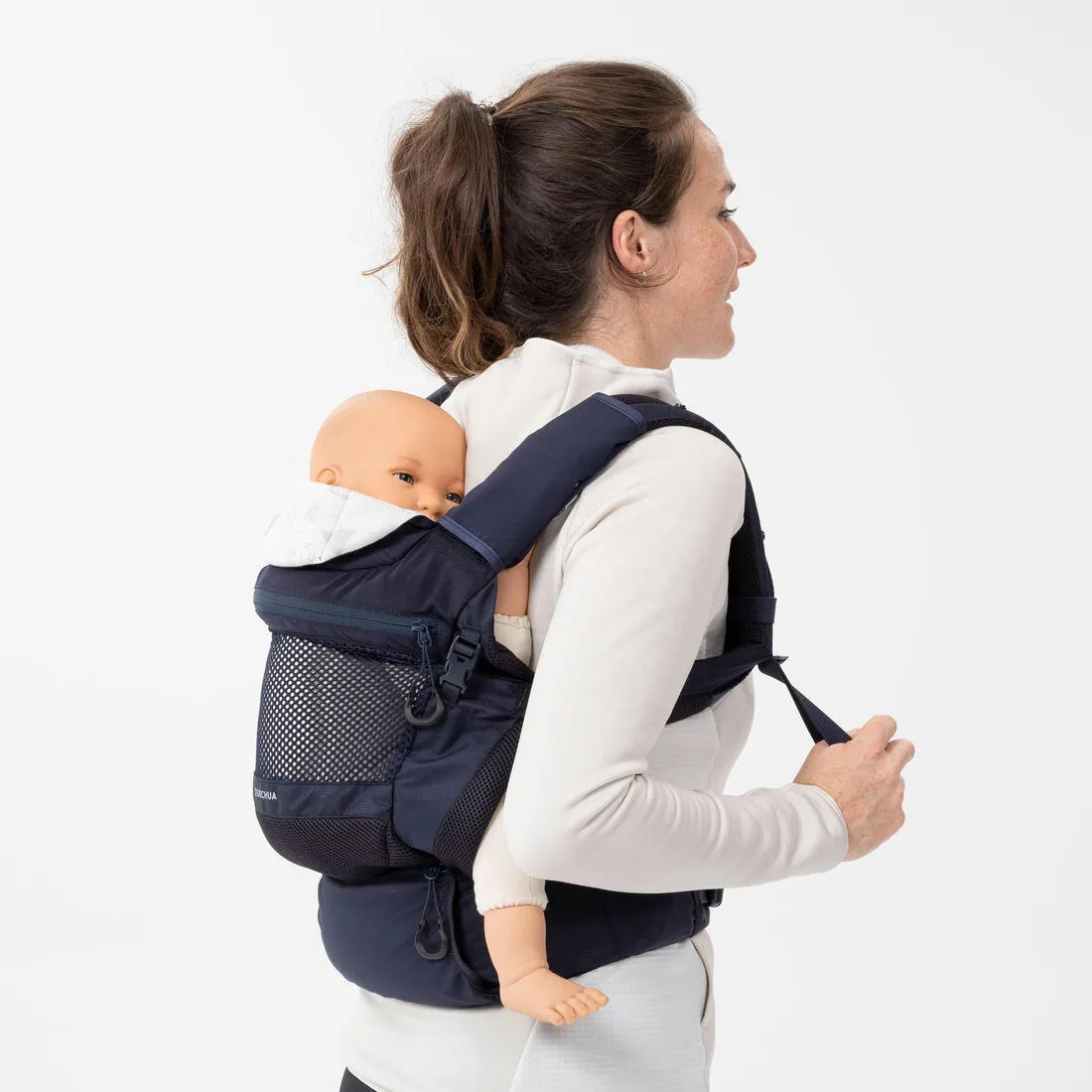 Porte-bébé physiologique de 9 mois à 15kg - MH500 bleu marine