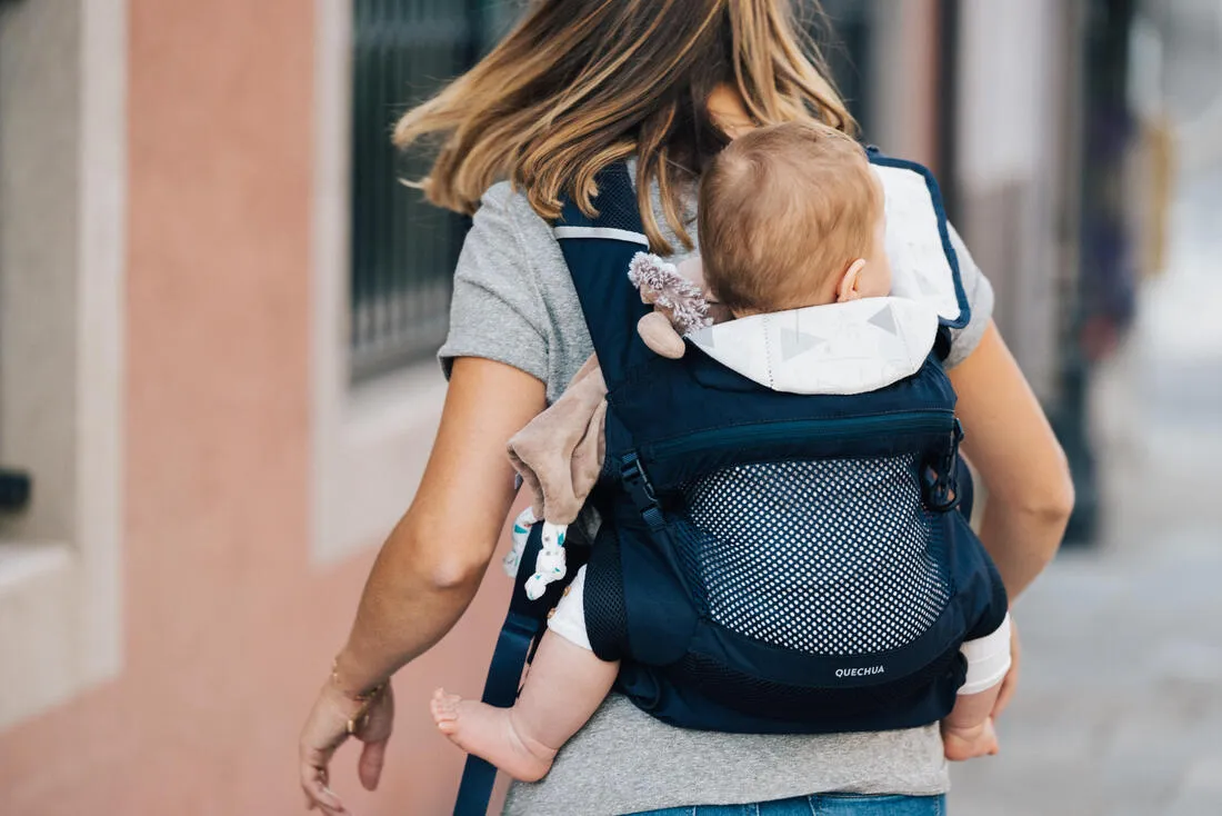 Porte-bébé physiologique de 9 mois à 15kg - MH500 bleu marine