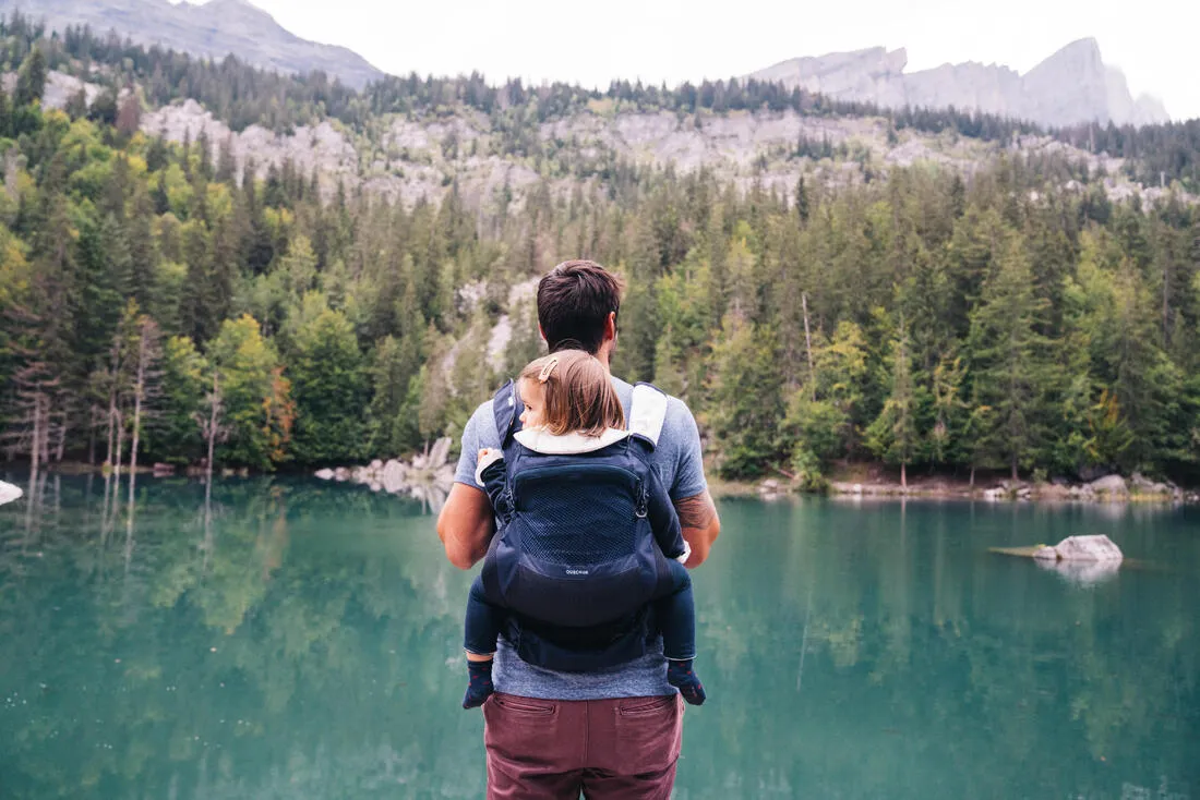 Porte-bébé physiologique de 9 mois à 15kg - MH500 bleu marine