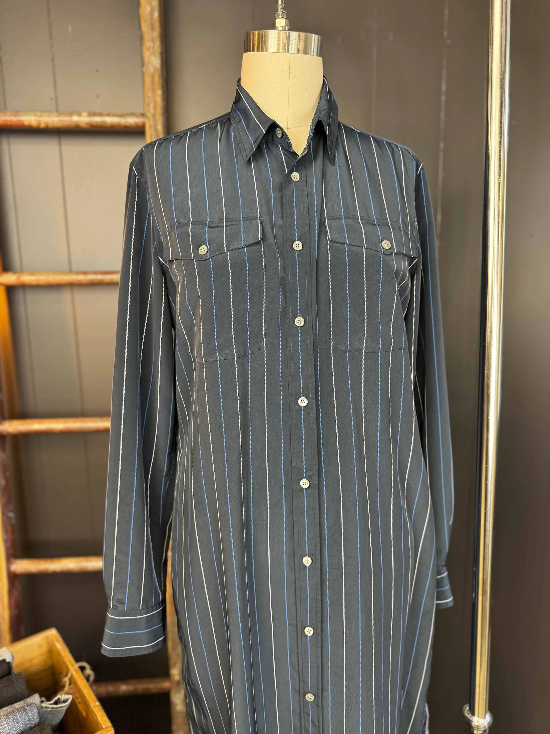 Pre-loved POLO Ralph Lauren Pin Stripe Shirt Dress - Size XL
