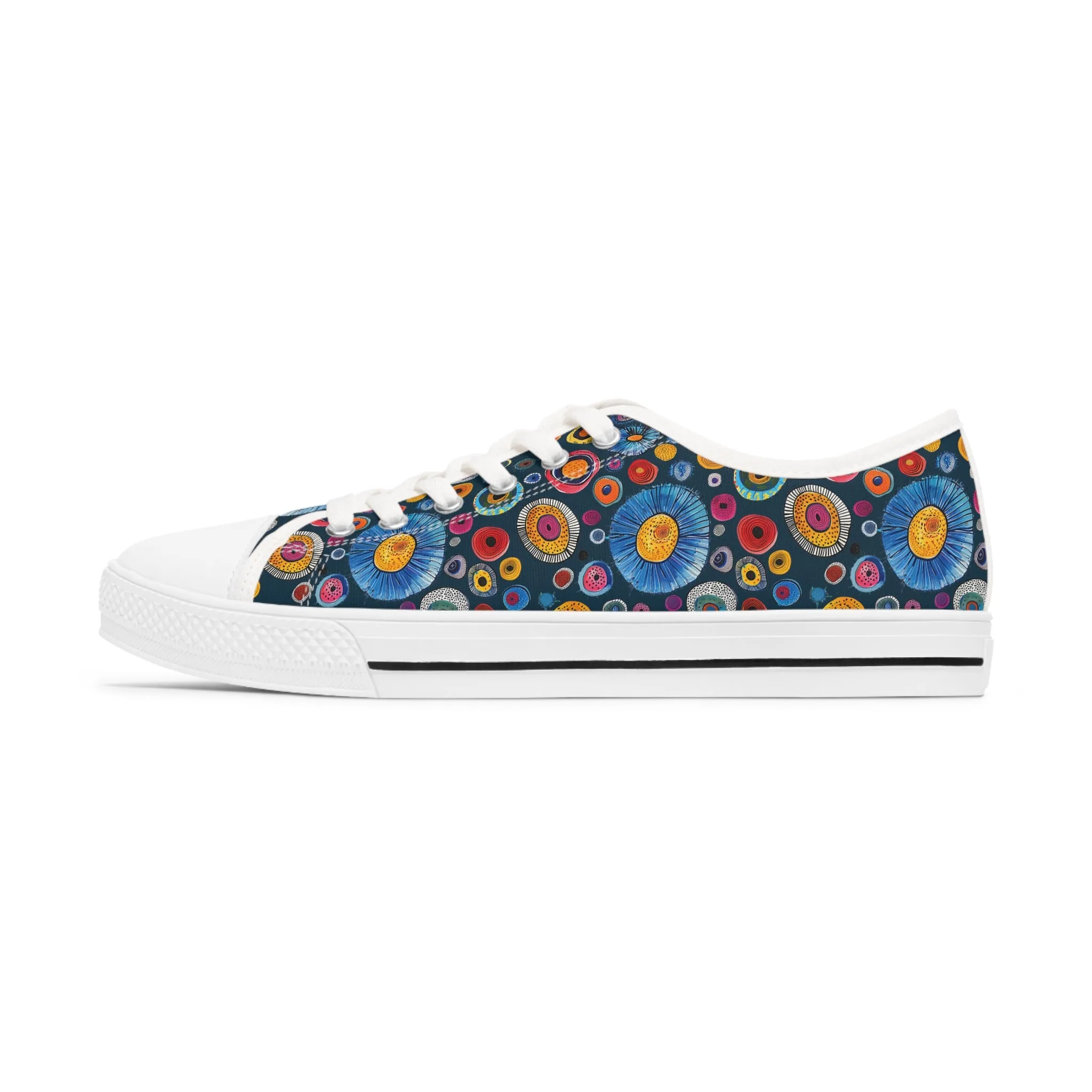 Primordial Space Life Ladies' Low Top Sneakers - Explore the Unseen – Where Science Meets Style!