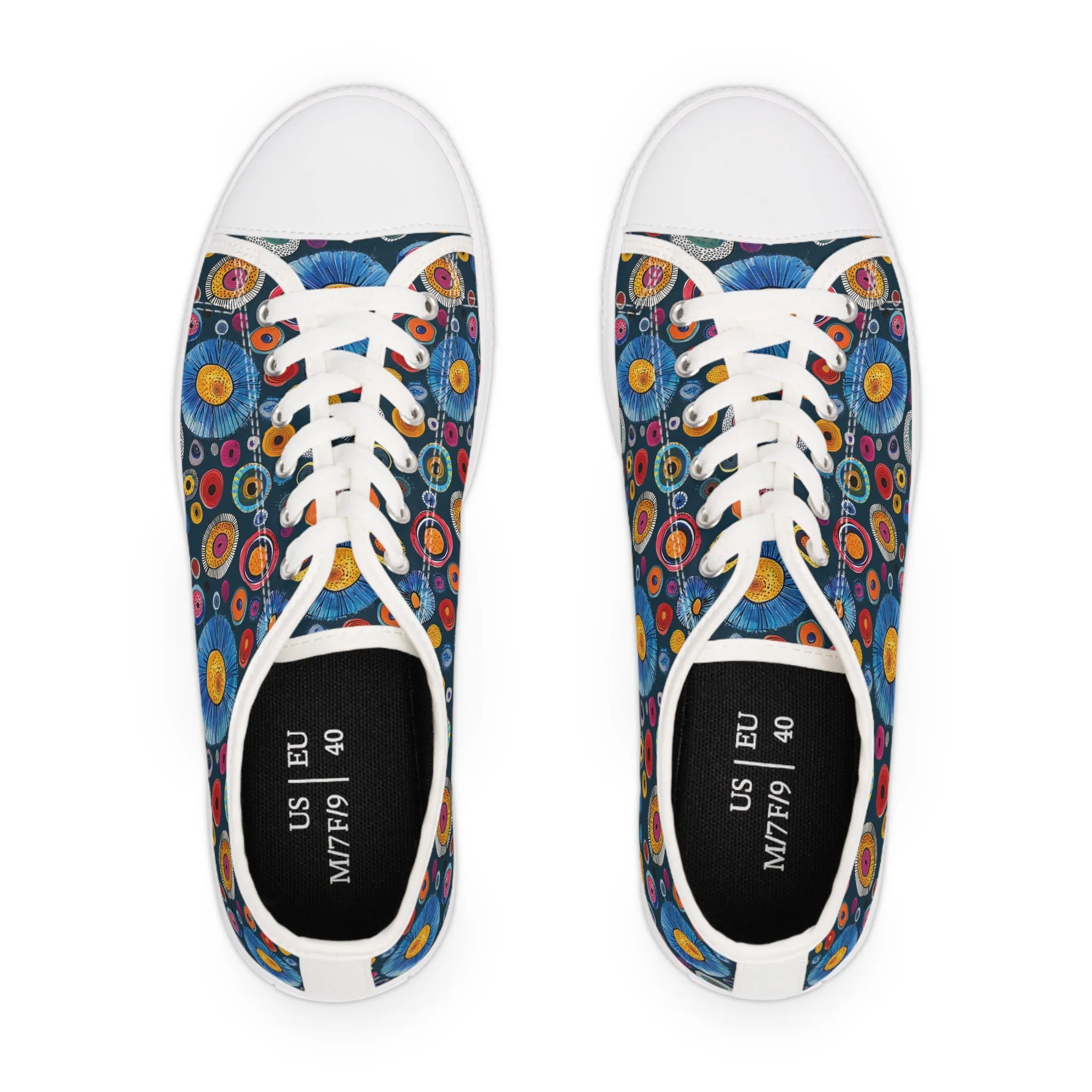 Primordial Space Life Ladies' Low Top Sneakers - Explore the Unseen – Where Science Meets Style!