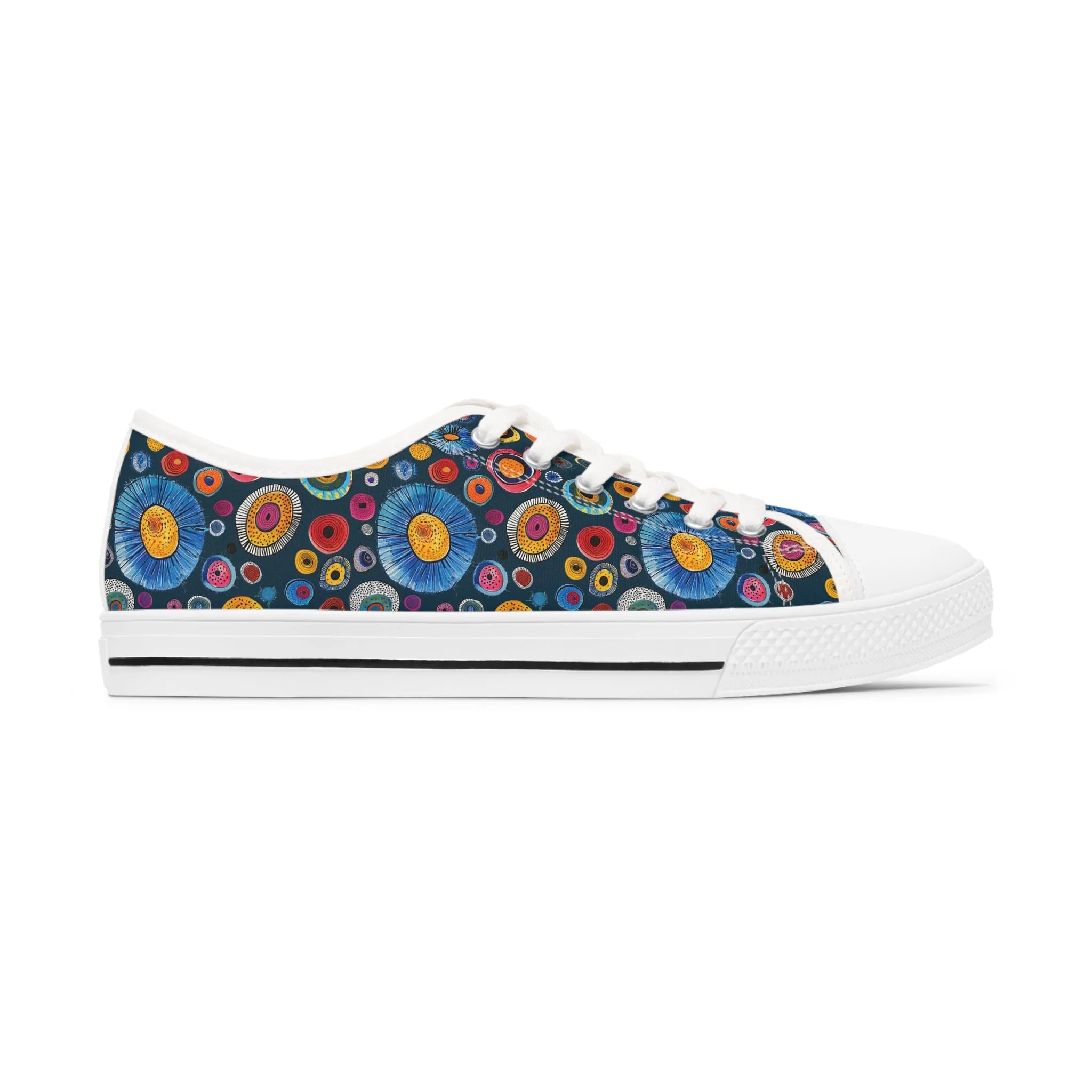 Primordial Space Life Ladies' Low Top Sneakers - Explore the Unseen – Where Science Meets Style!