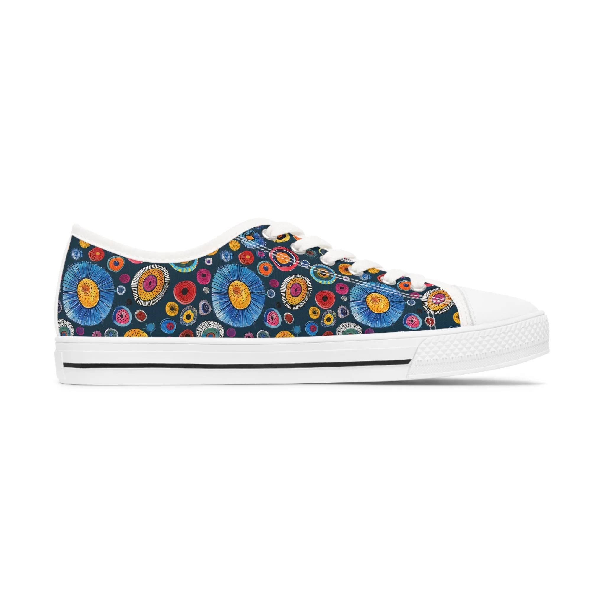 Primordial Space Life Ladies' Low Top Sneakers - Explore the Unseen – Where Science Meets Style!