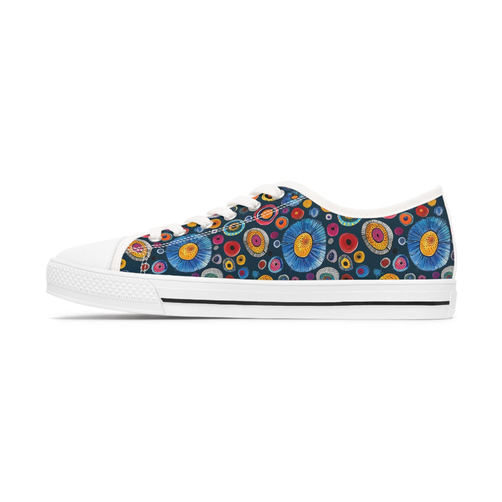 Primordial Space Life Ladies' Low Top Sneakers - Explore the Unseen – Where Science Meets Style!
