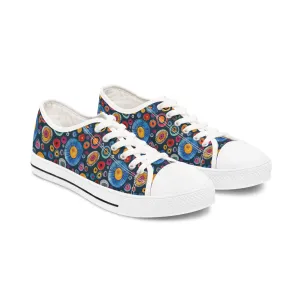 Primordial Space Life Ladies' Low Top Sneakers - Explore the Unseen – Where Science Meets Style!