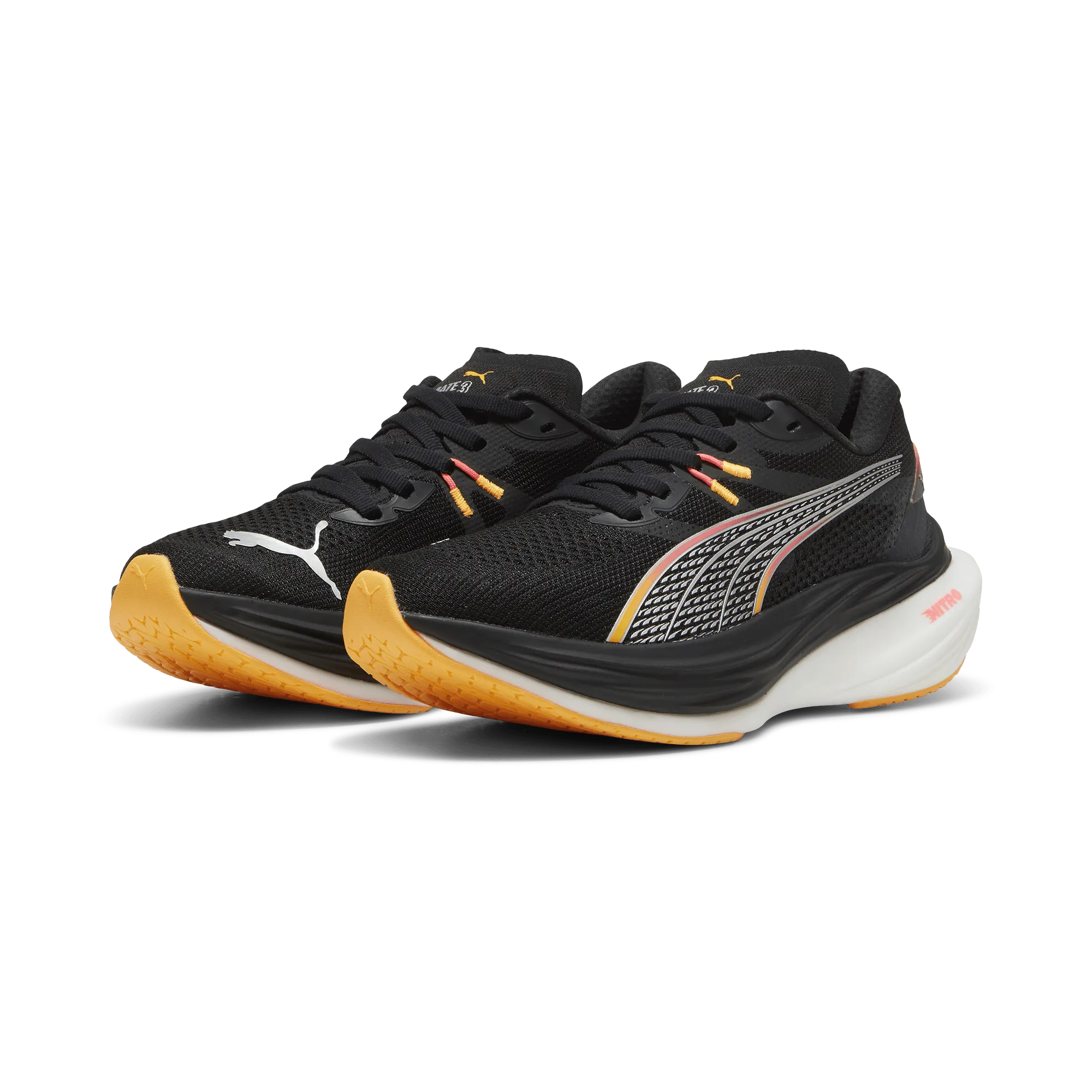 Puma Deviate Nitro 3 Women's Running Shoes AW24 Black/Sunset Glow/Sun Stream