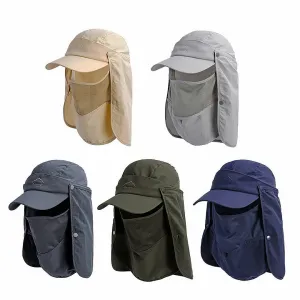 Quick-dry Sun Protection UV Fisherman Hat Foldable Windproof Sun Visor Hat