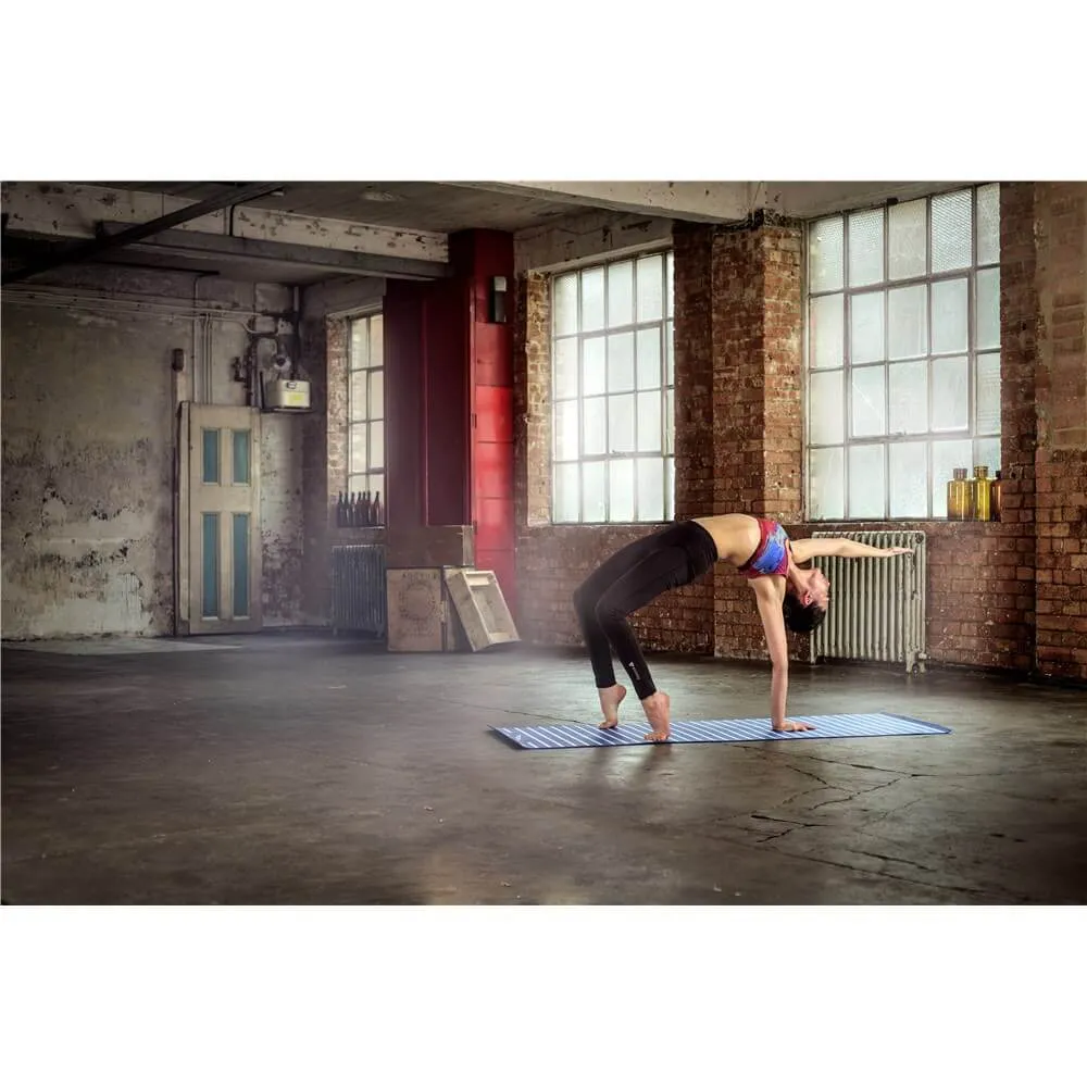 Reebok Double Sided 4mm Yoga Mat - Blue Stripes