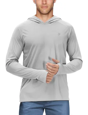 Roadbox Men's Sun Protection Long Sleeve Hoodie UPF 50  Outdoor UV Fishing Shirts for Workout, Running, Fishing, Hiking