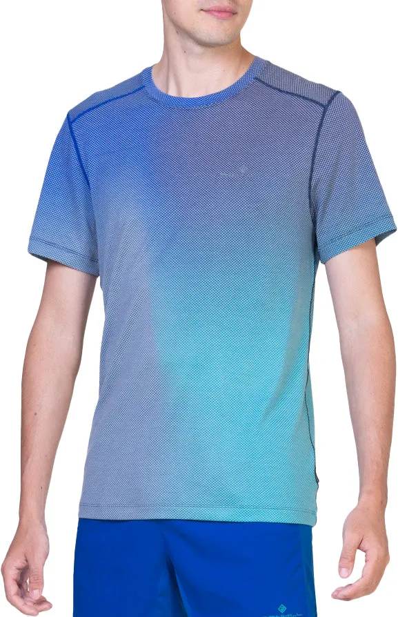 Ronhill Tech Golden Hour Short Sleeve Mens Running Top - Blue