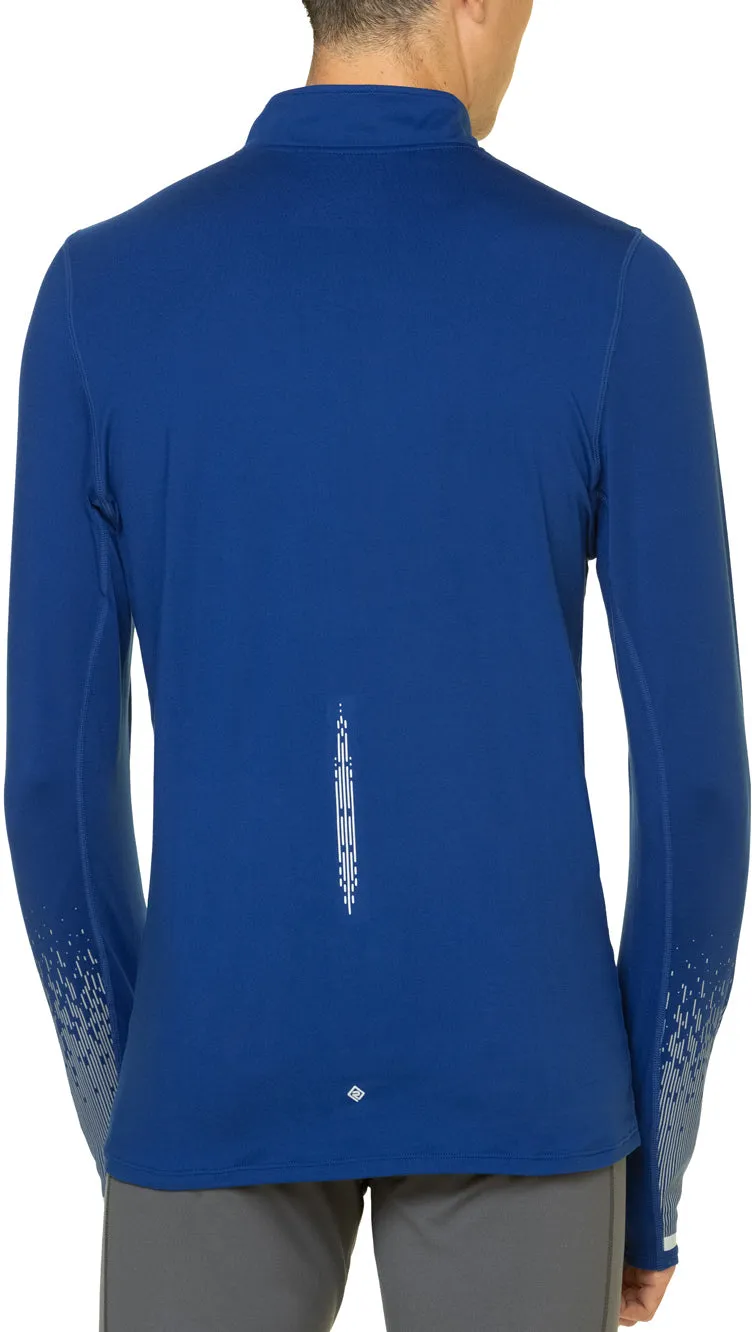 Ronhill Tech Reflect Half Zip Long Sleeve Mens Running Top - Blue