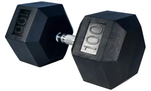RUBBER HEX DUMBBELL 100LBS