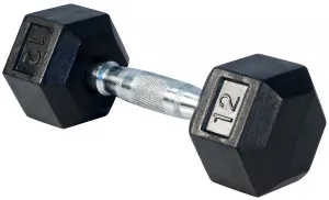 Rubber Hex Dumbbell- 12lbs