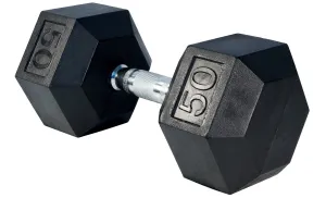 Rubber Hex Dumbbell- 50lbs