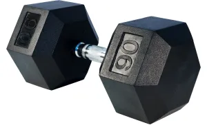 RUBBER HEX DUMBBELL 90LBS