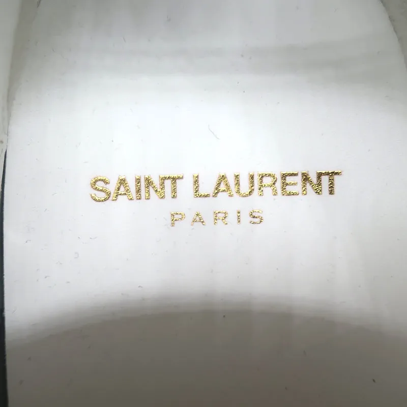 Saint Laurent Court Classic SL/06 Embroidered Low Top Sneakers White Size 38 NEW
