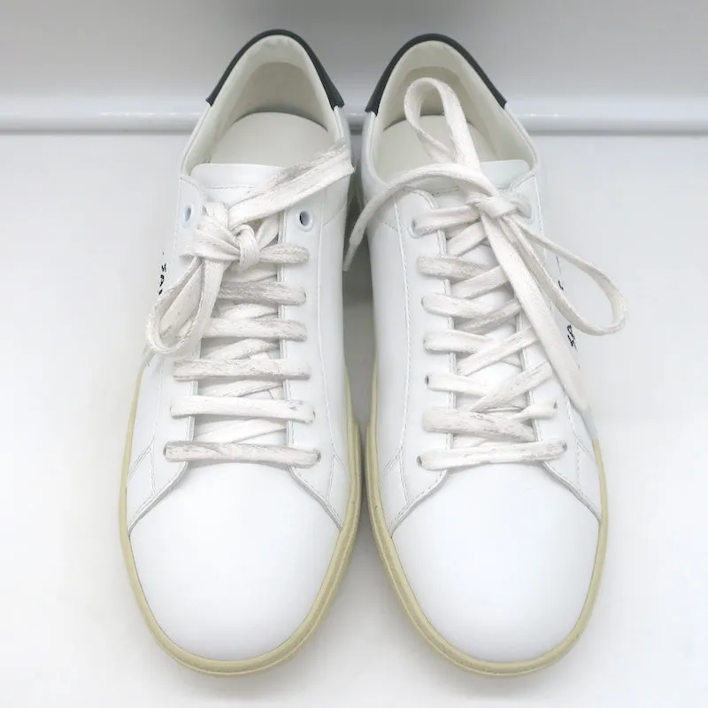 Saint Laurent Court Classic SL/06 Embroidered Low Top Sneakers White Size 38 NEW