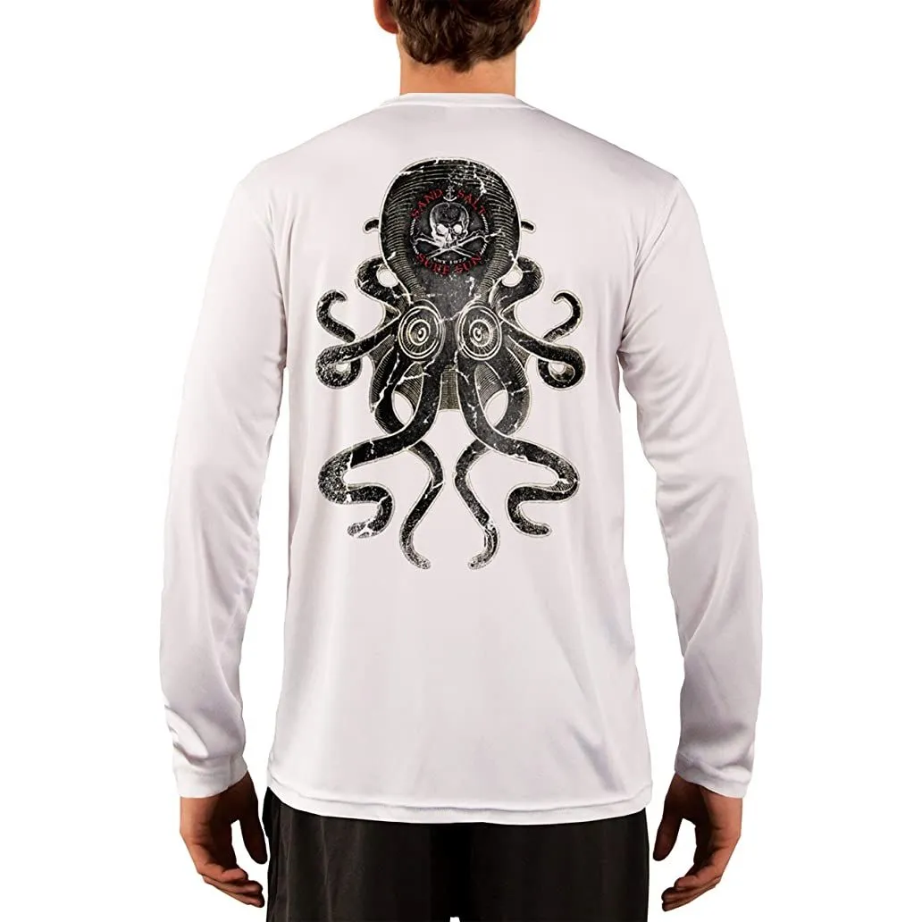 SAND.SALT.SURF.SUN. Vintage Kraken Men's UPF 50  UV Sun Protection Performance Long Sleeve T-Shirt