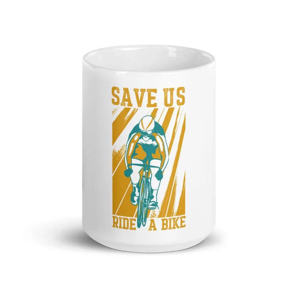 Save the earth ride a bike mug