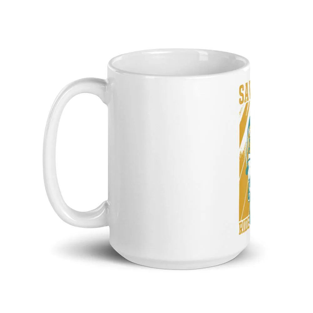 Save the earth ride a bike mug
