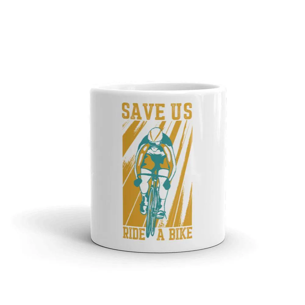 Save the earth ride a bike mug