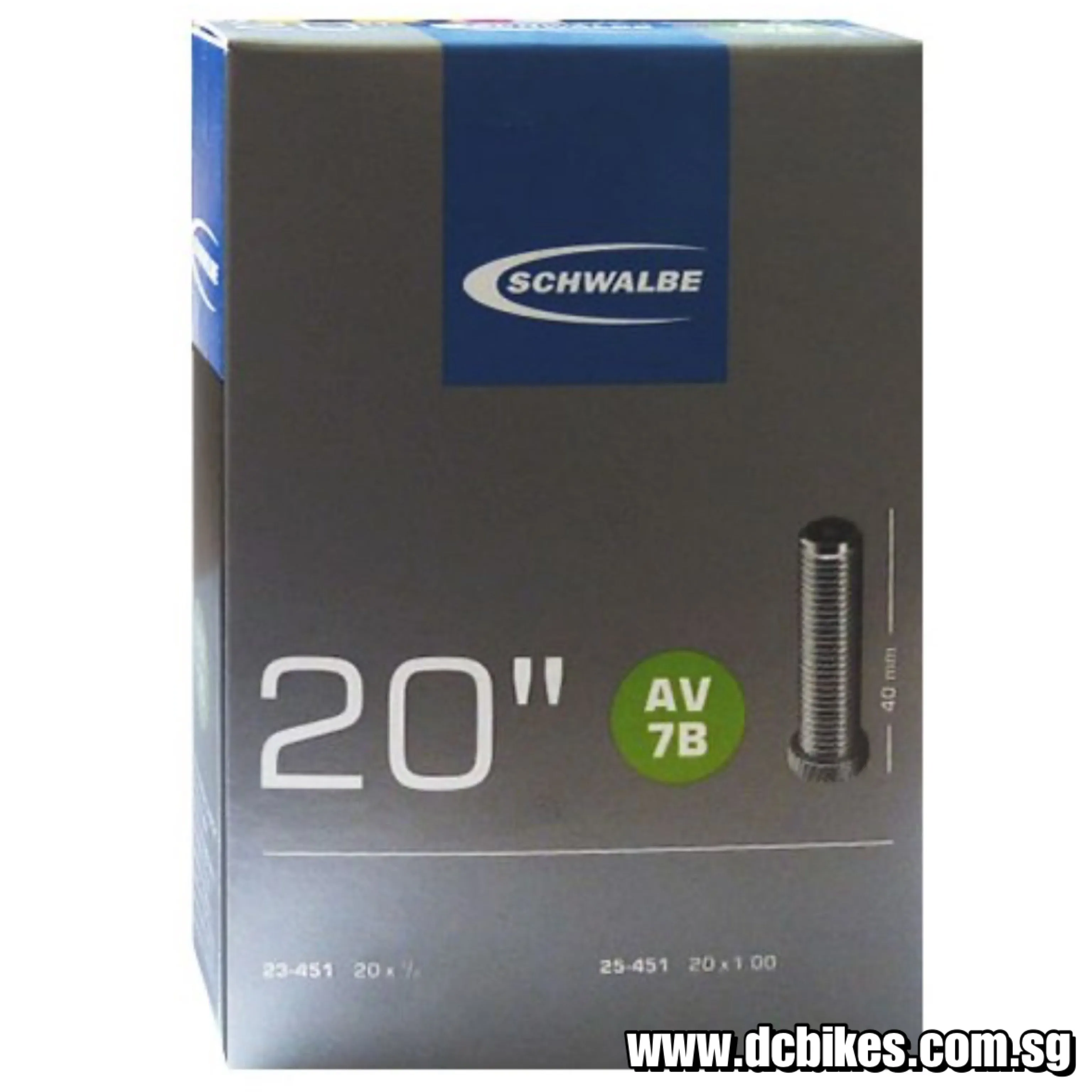 Schwalbe 20 X 0.9 - 1.0 Folding Bike Bicycle Inner Tube - Etrto 23/25 - 451 (1 Tube)
