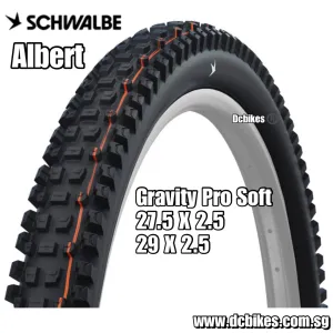 Schwalbe 27.5 X 2.5 | 29 X 2.5 Albert Folding Tire - Evolution | Addix Soft | Gravity Pro | Radial | ECE-R75 - Etrto : 63-584 | 63-622 (1 Tire)