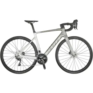 Scott Addict eRide 20 Carbon Electric Road Bike 2021 - White & Grey
